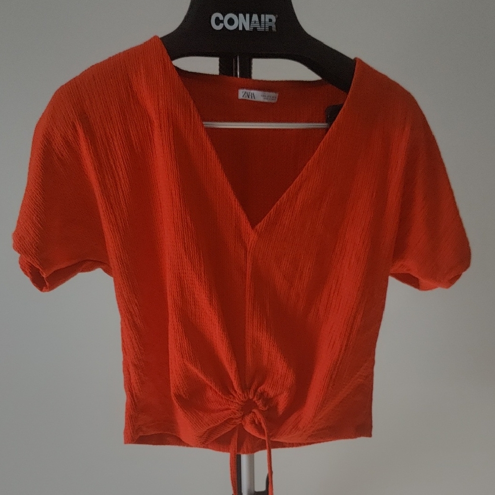 Zara Women's Bright Orange Crop Top